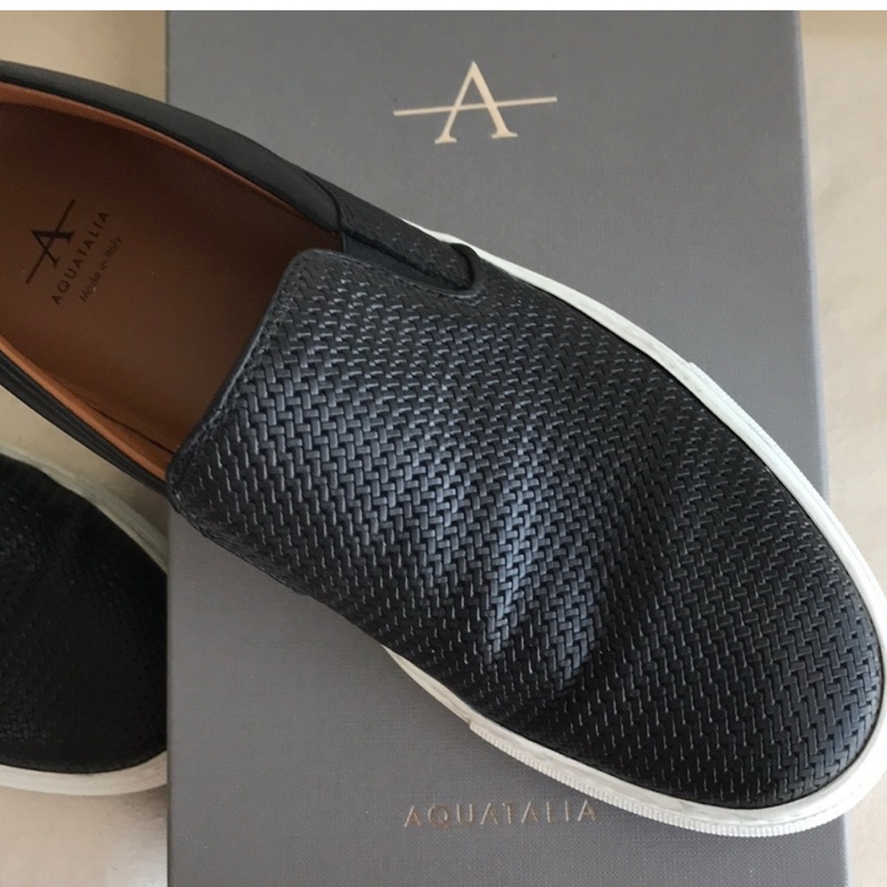 Aquatalia Black Woven Sneakers